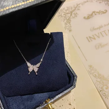 Нежное ожерелье с блестящим цирконом в виде бабочки, уникальные инновационные женские модные аксессуары, индивидуальные ювелирные изделия, особые подарки