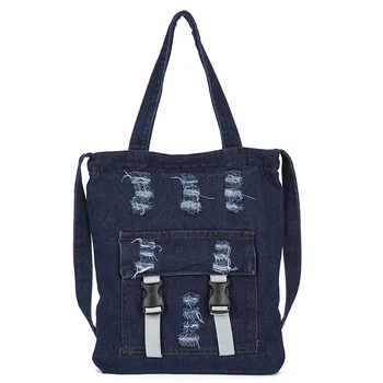 Новая джинсовая сумка через плечо для женщин, сумка через плечо с высококачественной женской сумкой, большая сумка-тоут