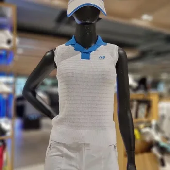 Новая Корейская женская одежда для гольфа, топ из ледяного шелка без рукавов, спортивная трикотажная майка для гольфа на открытом воздухе
