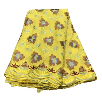 Новая Нигерийская кружевная ткань из 100% хлопчатобумажной вуали с камнями 2023, Африканская швейцарская кружевная ткань из вуали для пошива женского свадебного платья
