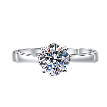 Новое кольцо с муассанитом, темпераментное кольцо с простым цветком, женские трансграничные поставки