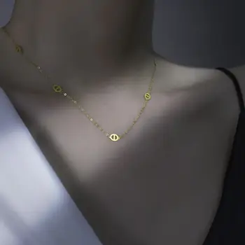 Новые изысканные ювелирные изделия из настоящего 18-каратного желтого золота Ожерелье Кулон Свадебный подарок на помолвку для женщин Au750 x630