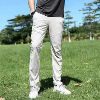 Новые летние Легкие и тонкие мужские спортивные брюки, дышащие быстросохнущие Спортивные брюки для гольфа, мужские повседневные брюки из эластичной нейлоновой ткани