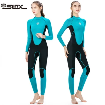 Новый 3 мм неопреновый гидрокостюм, женский модный цельный купальник с длинными рукавами, теплый костюм для подводного плавания, серфинга, гидрокостюм для водных видов спорта