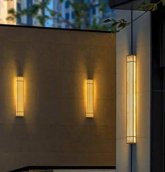 Новый мраморный настенный светильник в китайском стиле, наружный дверной светильник, настенный светильник по обе стороны двери, светодиодный настенный светильник с длинной полосой