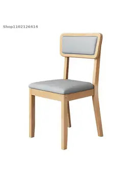 Обеденные стулья из массива дерева современные минималистичные технологии для дома тканевые мягкие стулья легкие роскошные мягкие оберточные стулья сеть ресторанов