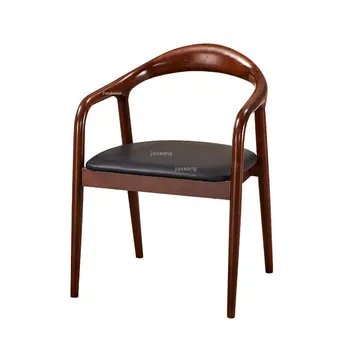 Обеденные стулья со спинкой из массива дерева в скандинавском стиле, Современное кресло для спальни, гостиной, Простая кухонная мебель, обеденный стул L F