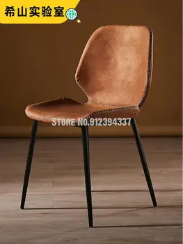Обеденный стол и стул Xishan Nordic, кожа, простая домашняя столешница, стул для макияжа, современный ресторан отеля, легкая роскошная столовая