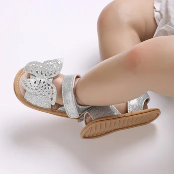 Обувь для новорожденных мальчиков и девочек, летняя модная обувь с милой бабочкой и мягкой плоской подошвой, обувь принцессы для малышей, обувь для первых ходунков