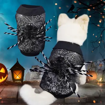 Одежда для домашних животных Тонкая работа, удобный в носке узор в форме паука, костюм кошки на Хэллоуин, забавная одежда для домашних животных для косплей-вечеринки