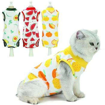 Одежда для домашних кошек, весенне-летний костюм для стерилизации кошек, дышащие комбинезоны для щенков, костюмы для восстановления одежды, предотвращающие зализывание ран.