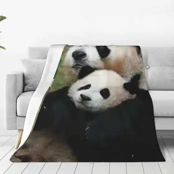 Одеяло с изображением панды Фу Бао Фубао, мягкие плюшевые фланелевые пледы с защитой от скатывания, для путешествий в спальню