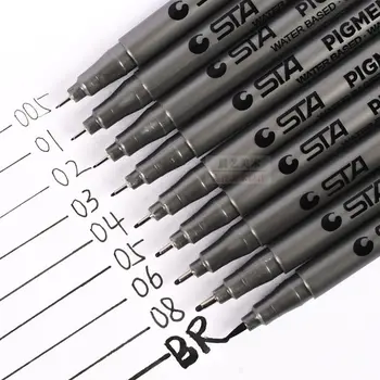 Оптовая продажа, ручная ручка-игольница, черная ручка, водонепроницаемое искусство, специальный дизайн манги, маркировочная ручка, ручка для рисования линий, так