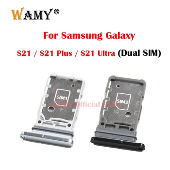 Оригинальный Новый Держатель слота для SIM-карты, гнездо адаптера для Samsung Galaxy S21/S21 Plus/S21 Ultra Dual SIM