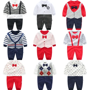 Осенний комбинезон для новорожденных с длинными рукавами в стиле бабочки, одежда для мальчиков и девочек Bebe, Маленький нежный человечек, комбинезоны для младенцев-пингвинов
