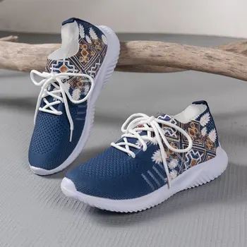 Осень 2023, новая дизайнерская повседневная женская обувь из сетчатого материала на платформе, дышащие удобные кроссовки для прогулок, походная обувь
