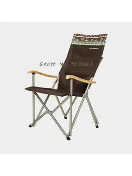 Открытый Бамбуковый Подлокотник Складной Стул Из алюминиевого сплава Для кемпинга, автомобиля, рыболовного стула, Портативной спинки для отдыха, Директорского кресла