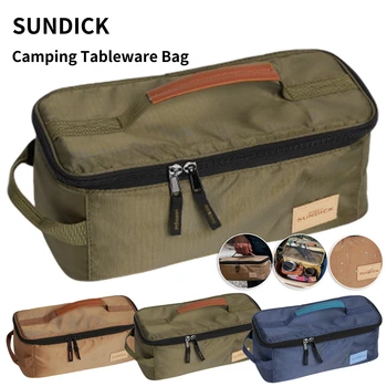 Переносная походная сумка для хранения SUNDICK, сумка из клетчатой ткани 210D, сумка для посуды большой емкости для кемпинга, пикника и путешествий на открытом воздухе