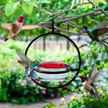 Подвесная поилка для колибри на открытом воздухе Металлическая Съемная Герметичная кормушка для птиц Пищевой контейнер для декора сада и двора