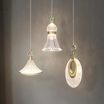 Подвесные светильники Nordic Crystal LED Подвесное освещение для дома Обеденные столы Украшение гостиной Внутреннее освещение Прикроватная лампа