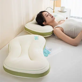 Подушка из натурального таиландского латекса, хлопковая основа для сна, шейная подушка для постельного белья в спальню, мягкие массажные ортопедические подушки для шеи