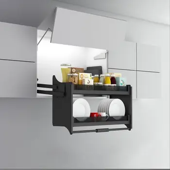 Полностью алюминиевый подвесной шкаф подъемная корзина для хранения корзина для кухонного шкафа