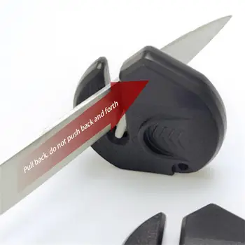 Портативная точилка для кухонных ножей из керамики, многофункциональный бытовой камень для заточки фруктовых ножей с защитой от зажима, кухонные принадлежности