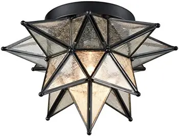 Потолочные светильники Moravian Star Light, устанавливаемые заподлицо, с абажуром из стекла в стиле бохо, марокканский потолочный светильник для кухонного фойе