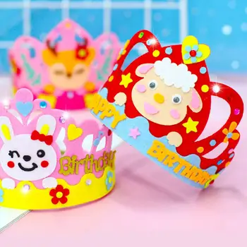 Практичная прочная корона, забавные наборы корон на день рождения, сделанные своими руками, для детей, Нетканые головные уборы, украшения для вечеринок, оптовые поставки для класса