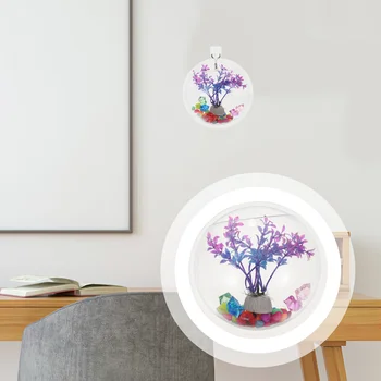 Прозрачная креативная настенная акриловая миска для рыбы, подвесной аквариум для домашнего декора (диаметр 15 см)