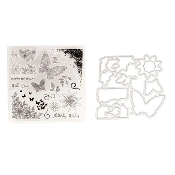 Прозрачные штампы с цветочными листьями, силиконовые штампы для изготовления открыток своими руками-Decor