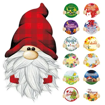 Рождественская деревянная подвесная вывеска Red Hat Dwarf Может заменить настенные украшения Rudolph Crafts Санта-Клауса