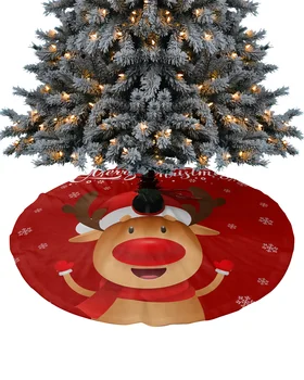 Рождественский красный Лось, юбка для рождественской елки, Базовая крышка, Рождественские украшения для дома, коврик для рождественской елки, базовый коврик