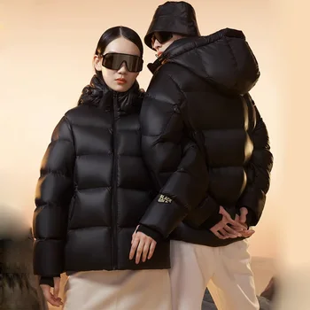 Роскошное пуховое пальто, женская куртка на гусином пуху, женская пуховая куртка, зимняя Мужская Корейская короткая верхняя одежда Оверсайз, мужская водонепроницаемая новинка