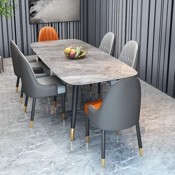 Роскошные обеденные столы в скандинавском стиле, Сланцевый дизайн кухни, Обеденные столы для гостиной, Современная уличная мебель для дома Tavolo Pranzo SR50DT
