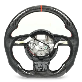 Рулевое колесо из углеродного волокна с подогревом, рулевое колесо из перфорированной кожи для Audi C7 4G A6 A7 S6 S7 2011-2018