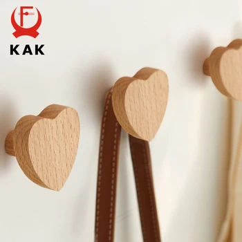 Ручки для деревянной мебели в форме сердца KAK, настенные крючки без перфорации, Ручки для кухонных шкафов, дверцы шкафа, фурнитура