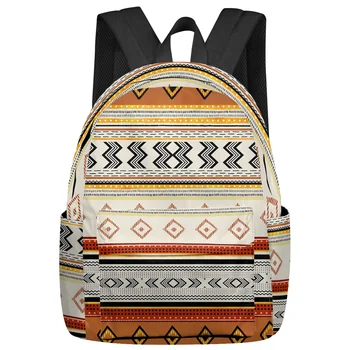 Рюкзак в геометрическую полоску в стиле бохо, школьные сумки для подростков, Ноутбук, Изготовленный на заказ Рюкзак для мужчин, Женская дорожная сумка