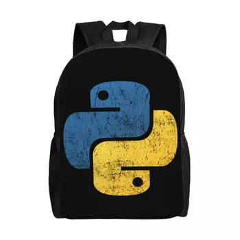 Рюкзак программиста Python для мужчин и женщин, водонепроницаемая школьная сумка разработчика программного обеспечения для колледжа, сумка для книг с принтом