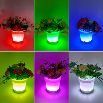 Светодиодная лампа для цветочного горшка RGB, уличная лампа для комнатных растений, светящаяся лампа для газона, плантатор со светодиодной подсветкой для балкона, веранды, сада, двора