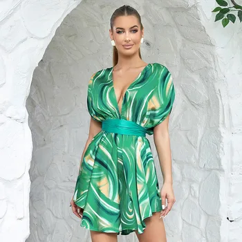 Сексуальное облегающее платье средней длины с открытой спиной 2023, Элегантное Облегающее платье с глубоким вырезом, Зеленая свободная сумка, модное вечернее платье знаменитости