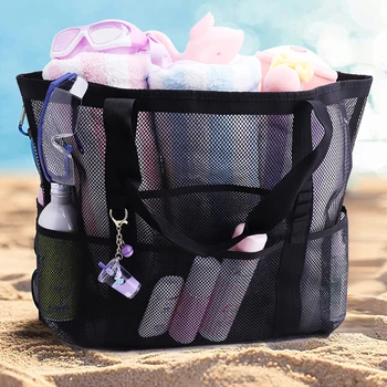 Сетчатый прозрачный пакет большой емкости, двухслойный, сохраняющий тепло, большие пляжные сумки для пикника, сумка для офисного ланча, сумка для закусок
