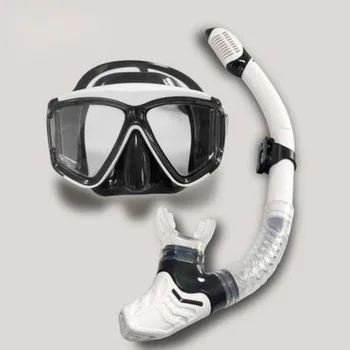 Силиконовая маска из закаленного стекла с поплавком для плавания, зеркало для дайвинга, Дыхательная трубка для подводного плавания, Два сокровища для подводного плавания