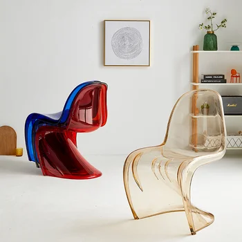 Скандинавские Минималистичные Обеденные стулья Современный Дизайнерский Пластиковый Эргономичный шезлонг для макияжа Прозрачная мебель для ресторана Sillas