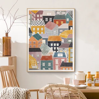 Скандинавский абстрактный настенный художественный плакат, Скандинавские красочные цитаты из жизни дома, картина на холсте, настенные панно для домашнего декора гостиной