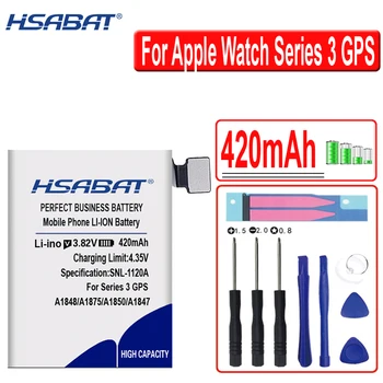 Сменный аккумулятор HSABAT 320 мАч/420 мАч для Apple Watch Series 3 GPS/LTE 38 мм/42 мм A1847 A1875 A1848 A1850 A1858 A1859