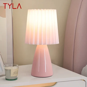 Современная настольная лампа TYLA из светодиодной керамики, креативный розовый настольный светильник, декор для дома, гостиной, спальни, Прикроватной тумбочки