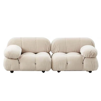 Современные комбинации диванов с гибкими тканевыми модулями Удобный диван для гостиной в стиле винтажной мебели в минималистском стиле