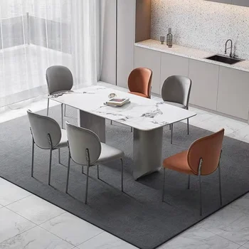Современный кухонный обеденный стул Скандинавского дизайна Эргономичный Металлический стул для гостиной Роскошная спальня Офисный шезлонг Мебель для спальни BZ