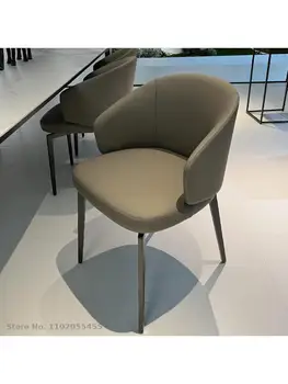Современный минималистичный кожаный обеденный стул, ресторан, домашний итальянский минималистичный мягкий стул-сумка, дизайнерский стул для книг, стул для макияжа